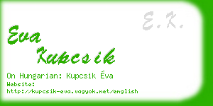 eva kupcsik business card